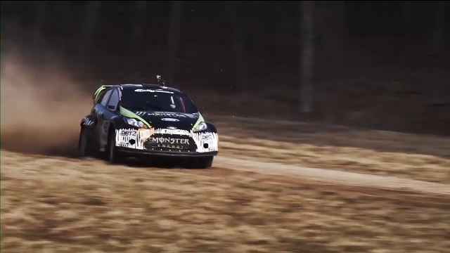 KEN BLOCK AND ALEX GELSOMINO'S TESTS FOR 5TH WIN AT THE 2010 100 ACRE WOOD RALLY IN THE MONSTER ENERGY SHOW FORD FIESTA