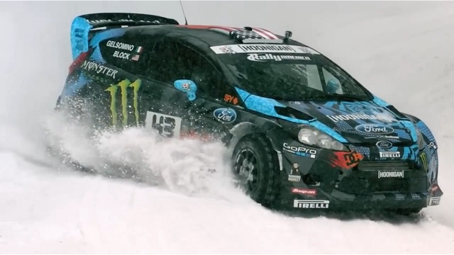 KEN BLOCK AND ALEX GELSOMINO'S TEST FOR SNODRIFT 2013 WITH FACE MELTING AND SLO-MO SHOW FORD FIESTA