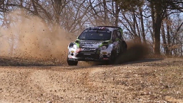 KEN BLOCK AND ALEX GELSOMINO'S WINS THE 2012 RALLY IN THE 100 ACRE WOOD SHOW FORD FIESTA