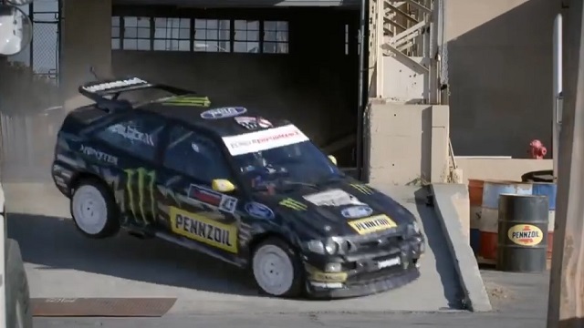 KEN BLOCK DRIFTS LOS ANGELES SHOW FORD ESCORT